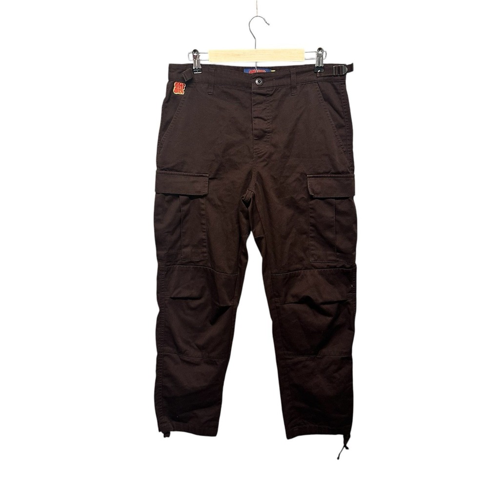 Empyre Mens Brown Cargo Pants Men's Size 30 Relaxed Wide Leg Baggy Skater Cotton